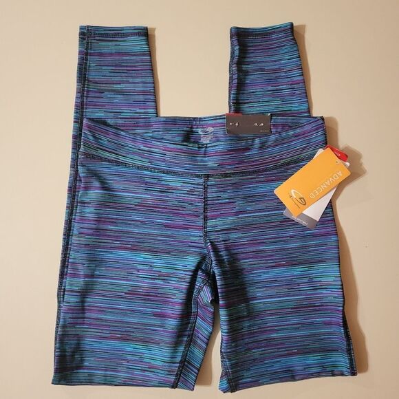 Champion C9 Women's Blue Space Dye Multi Color Fitted Performance Leggings - Picture 1 of 12